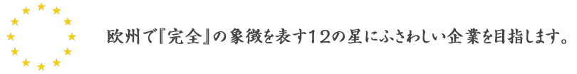 欧州で『完全』の象徴を表す12の星にふさわしい企業を目指します。